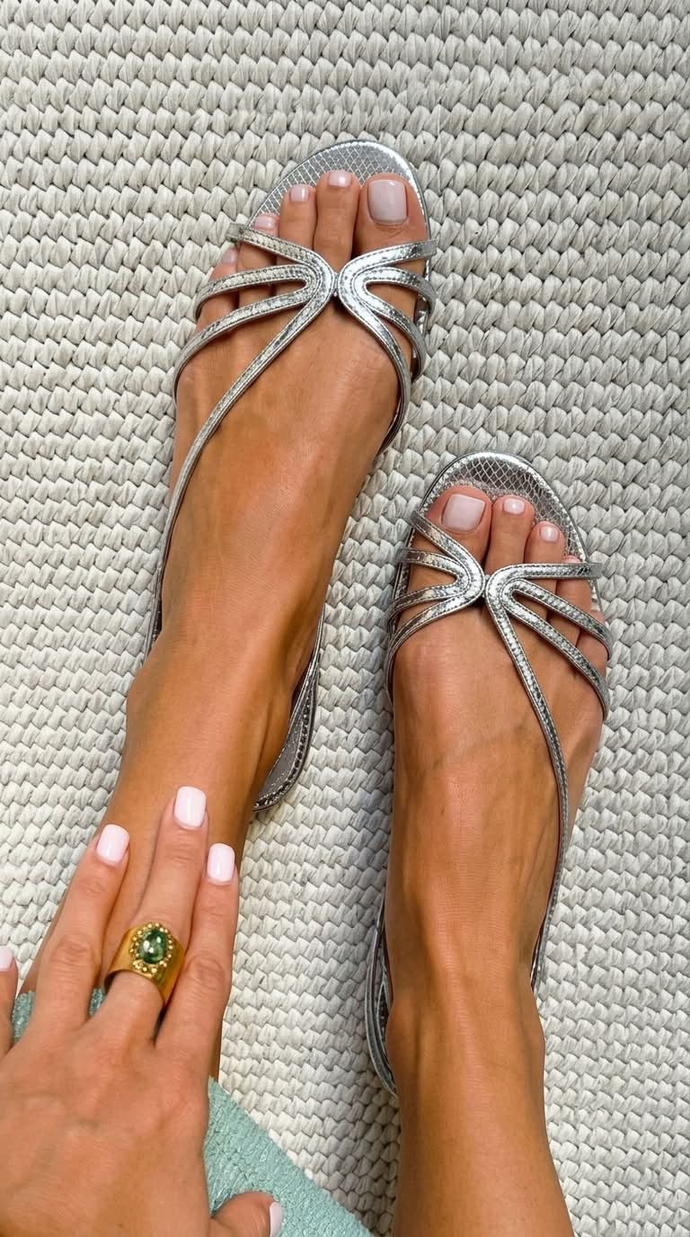 Margarida - Sandalias Elegantes de Charol Metálicas Femeninas