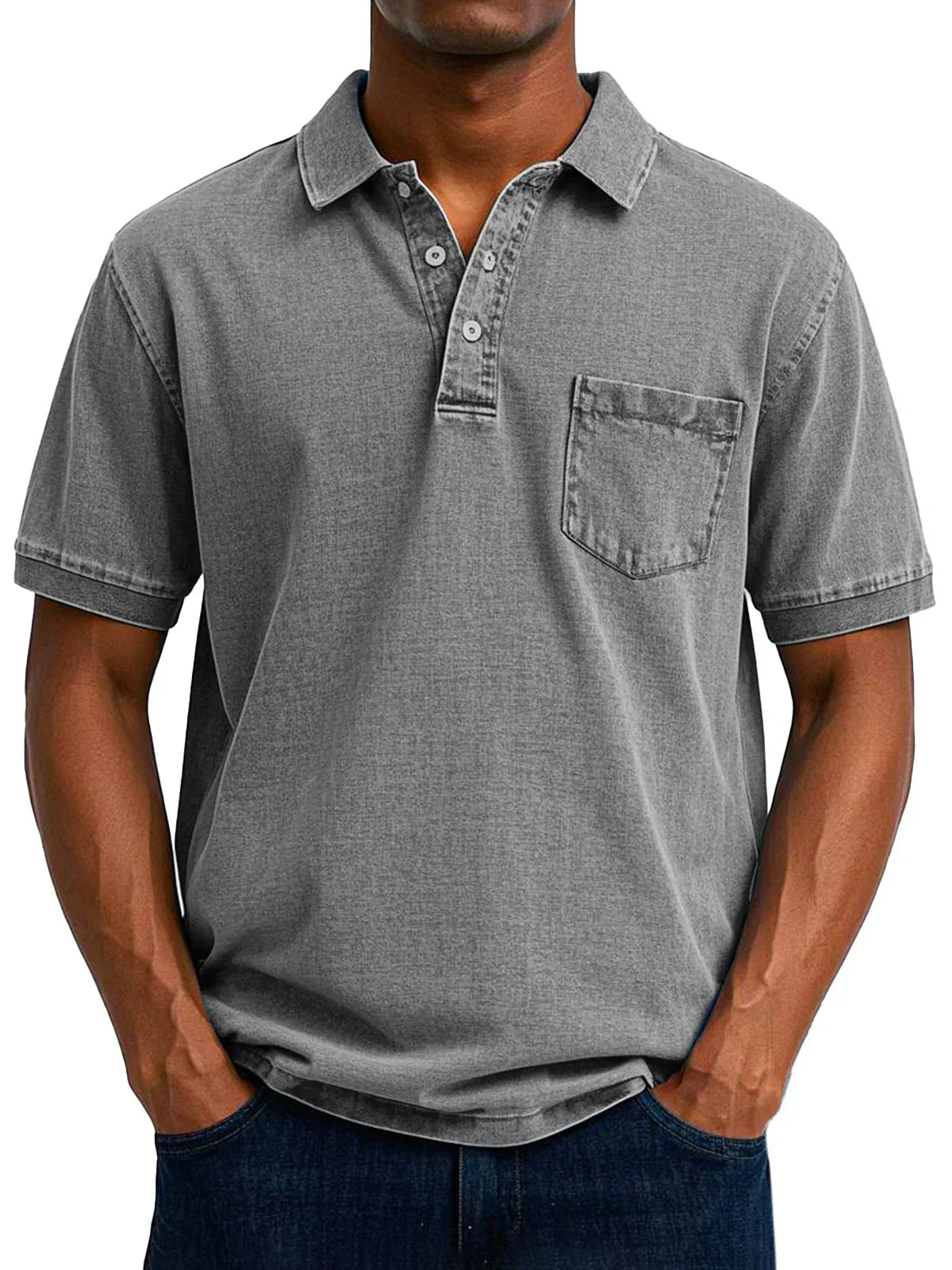 Antonio - Retro Polo z Prémiového Ľahkého Denimu