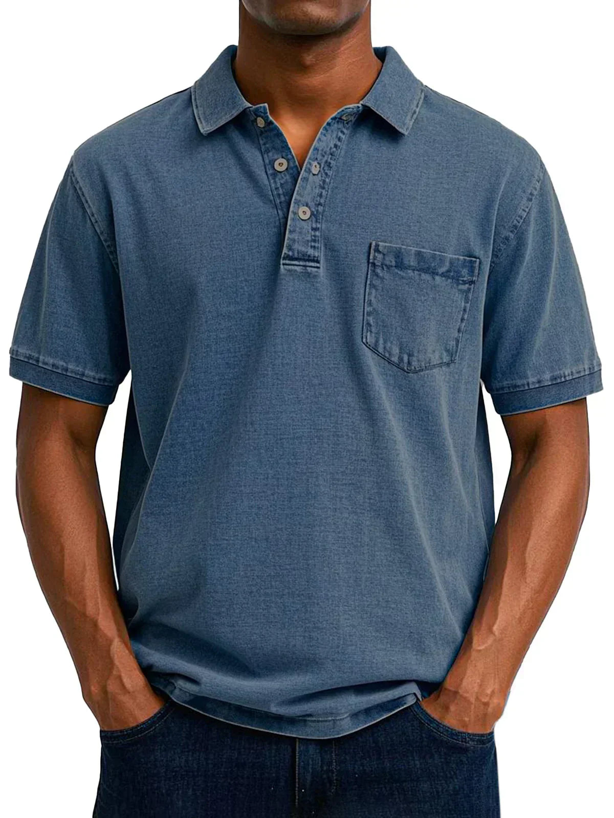 Antonio - Retro Polo z Prémiového Ľahkého Denimu