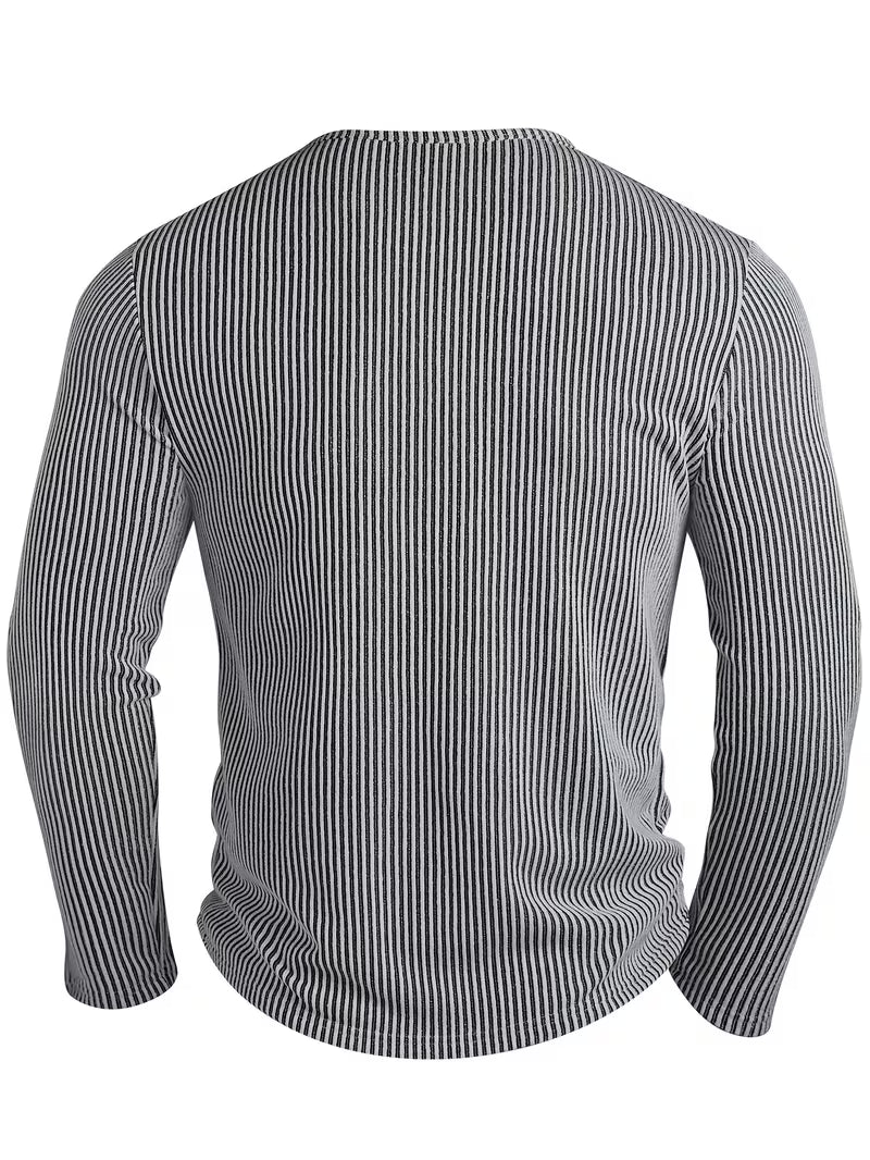 Orso - Camiseta Térmica Acanalada con Cuello Abotonado