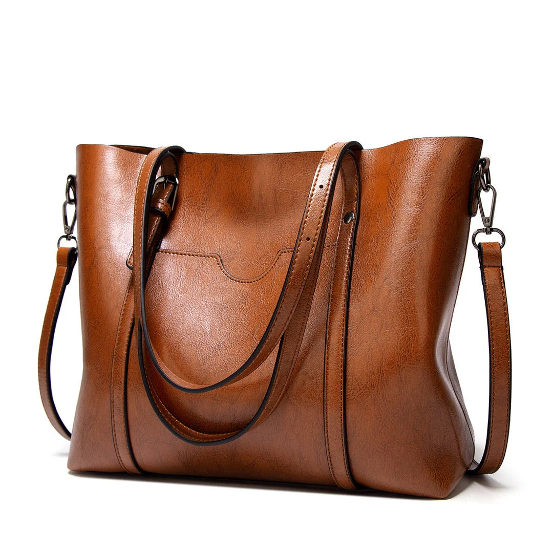 Laila - Bolso Tote Grande Vintage de Cuero