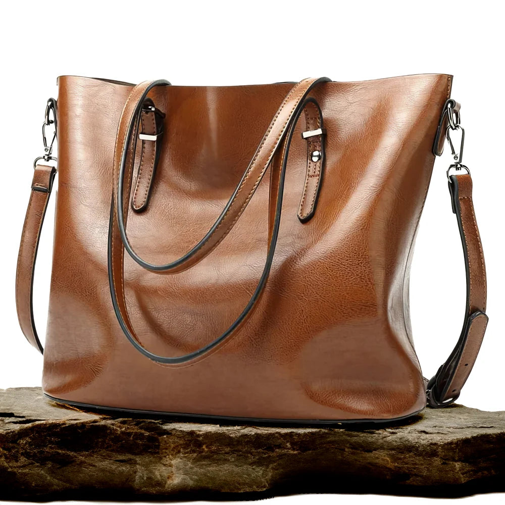Erika - Bolso Shopper Vintage de Cuero Premium