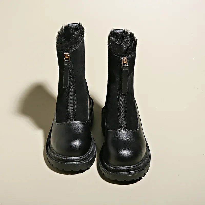 Alma - Bottes Cuir et Daim Doublure Fourrure
