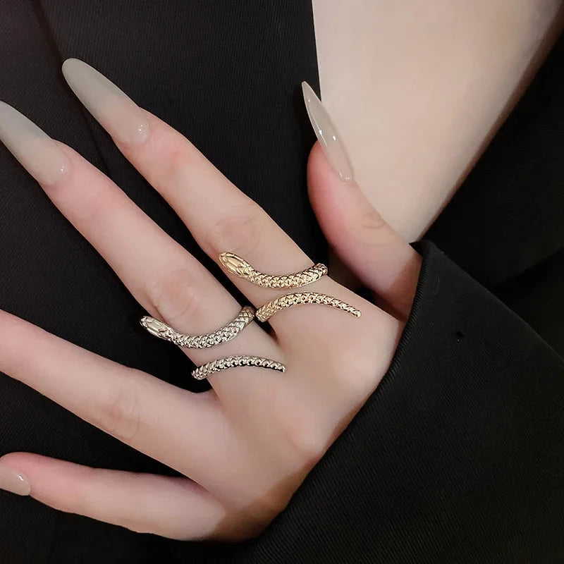 Vipera - Set de Pulsera y Anillo Serpiente Ajustables Hecho a Mano