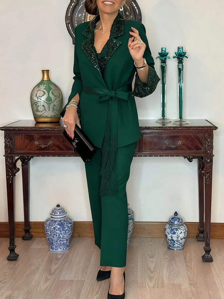 Daniela - Conjunto De Noche Femenino Chaqueta Y Pantalón
