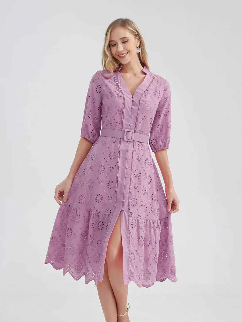 Célestine - Robe Brodée Luxe - été 2024