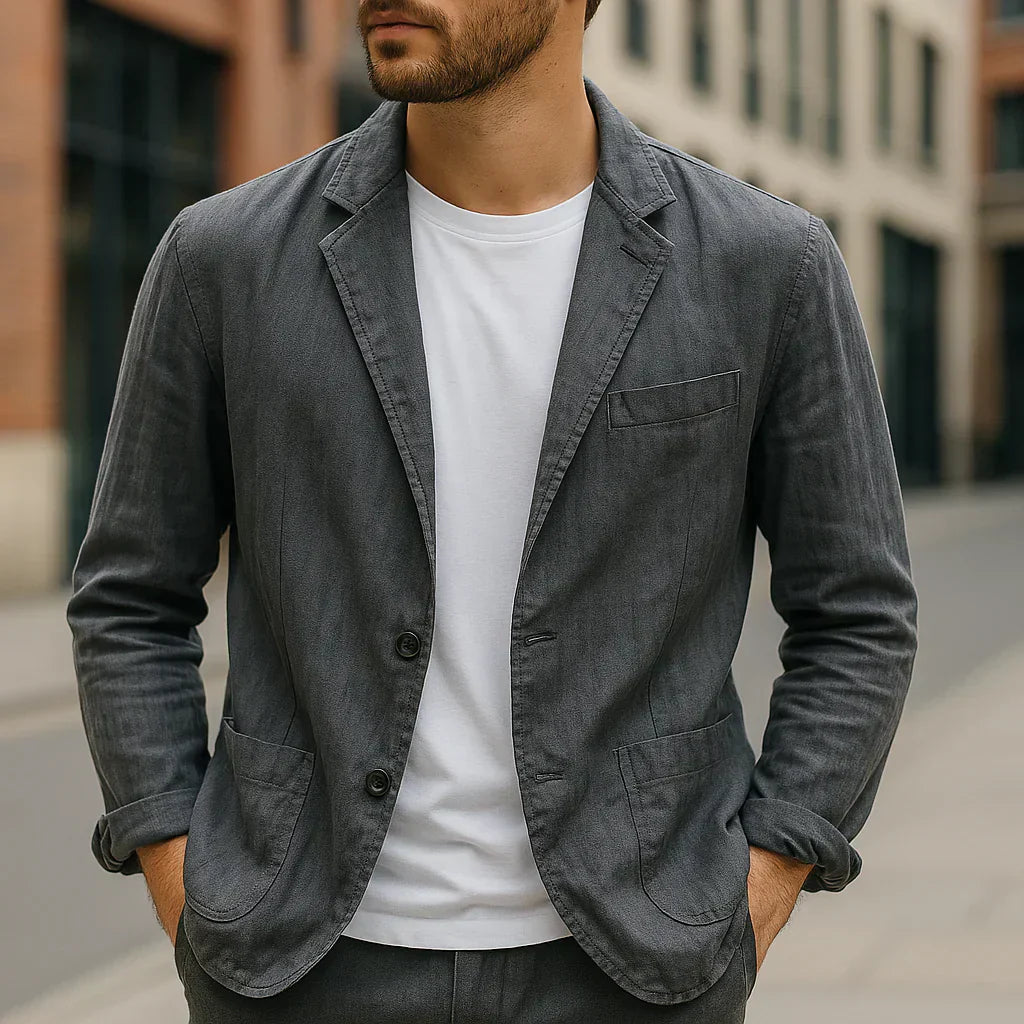 Malone - Blazer Atemporal de Lino Natural y Ligero