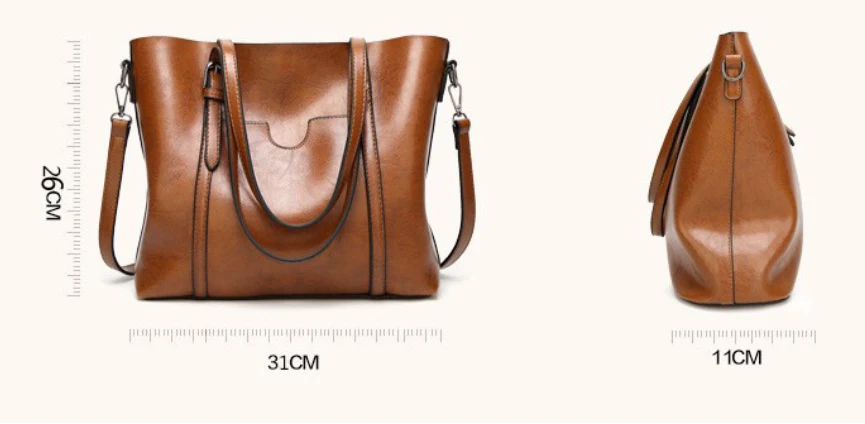 Laila - Bolso Tote Grande Vintage de Cuero