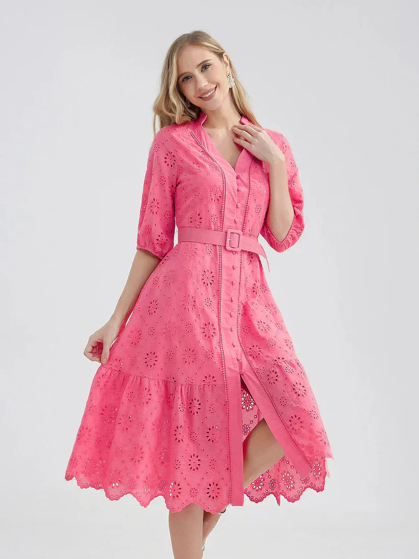 Célestine - Robe Brodée Luxe - été 2024