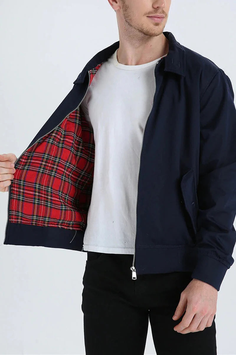Kelvin - Chaqueta Chic Informal con Forro a Cuadros