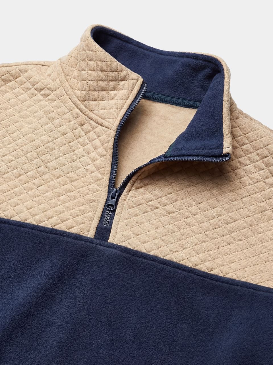 Théodore - Sweat en Coton Bicolore à Col Zippé