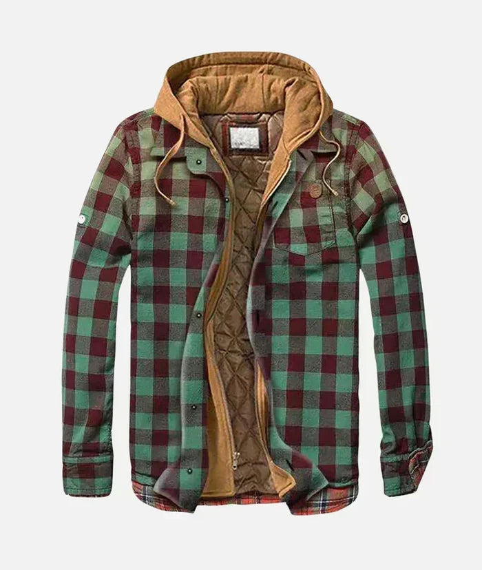 Melio - Chaqueta con Capucha a Cuadros Patchwork