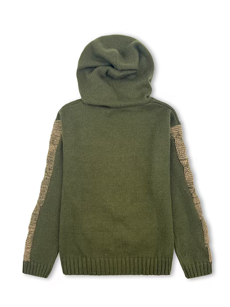 Abigaelle - Pull Vintage en Maille Naturelle à Capuche