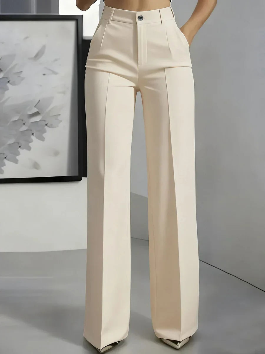 Esma - Élégant Pantalon Taille Haute Stretch Confort