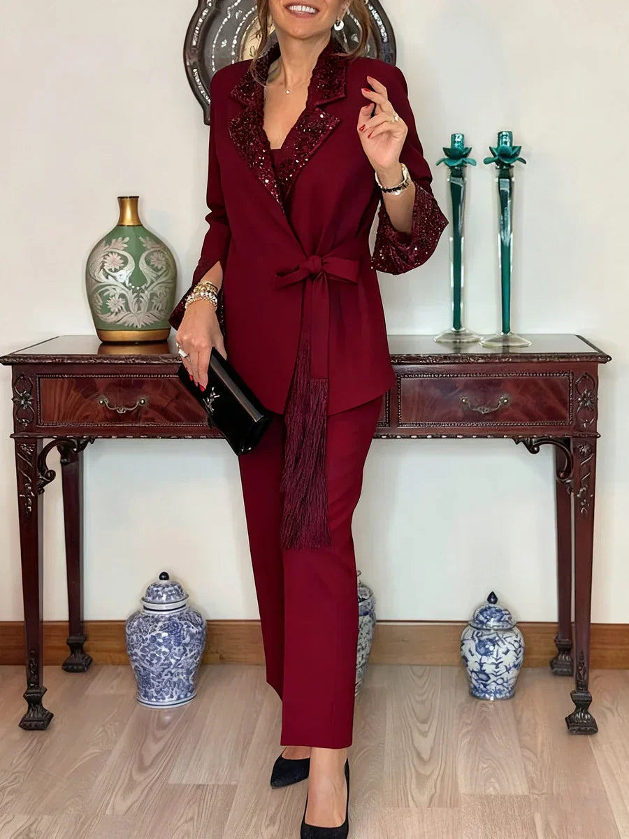 Daniela - Conjunto De Noche Femenino Chaqueta Y Pantalón