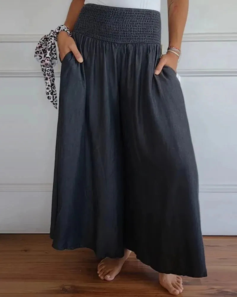 Jytte - Pantalones Anchos de Cintura Alta Ultra Cómodos