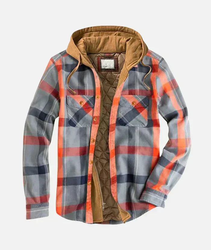 Melio - Chaqueta con Capucha a Cuadros Patchwork