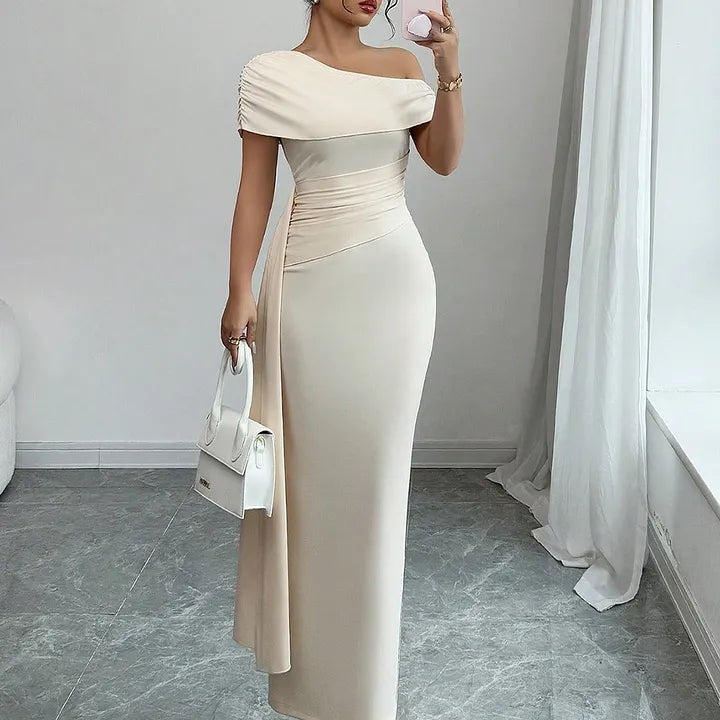 Elly - Vestido Largo de Noche Chic Drapado