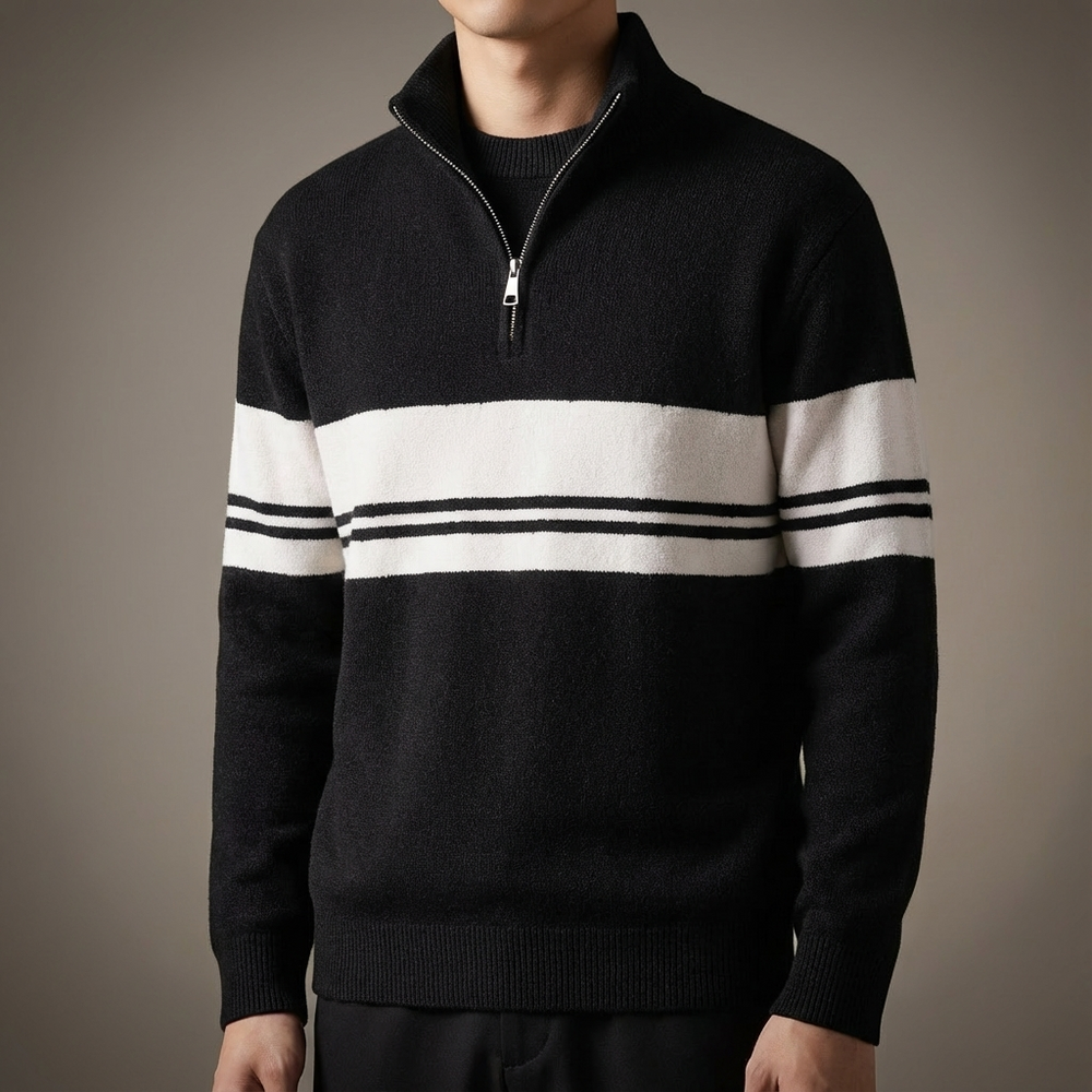 Achraf - Pull Camionneur en Maille Texturée