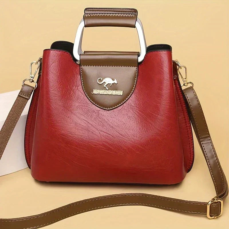 Yona - Bolso Tote de Cuero Compacto Clásico Kanguru