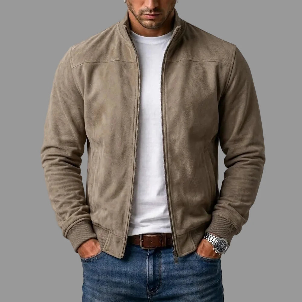 Jayson - Chaqueta Bomber de Ante Casual