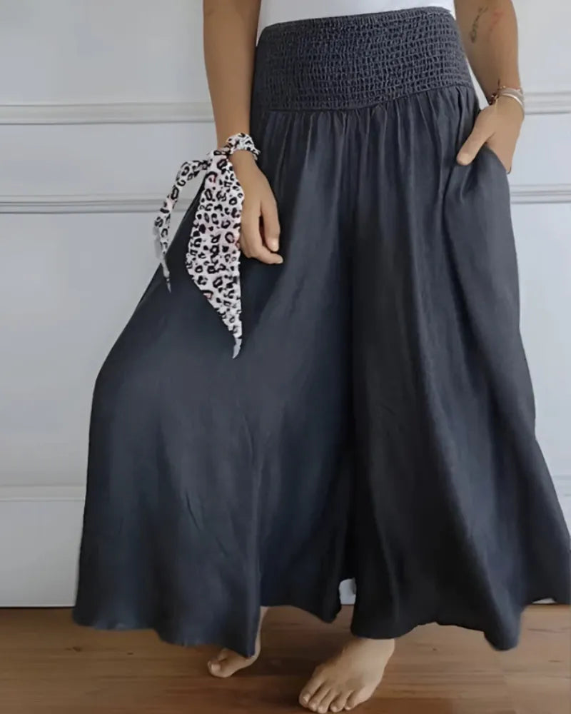 Jytte - Pantalones Anchos de Cintura Alta Ultra Cómodos