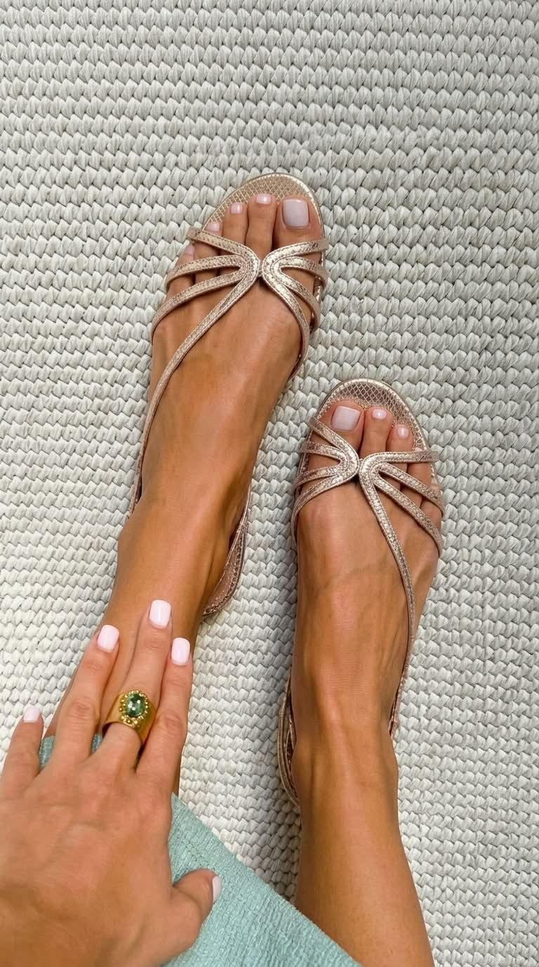 Margarida - Sandalias Elegantes de Charol Metálicas Femeninas