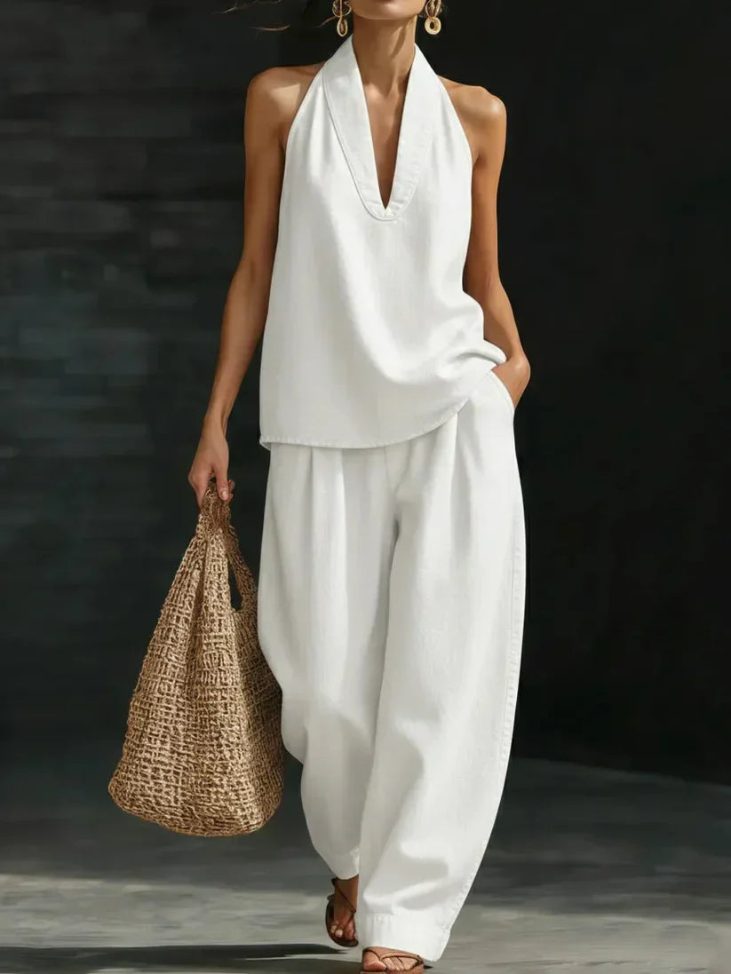 Djena - Conjunto Moderno Completo de Denim Amplio