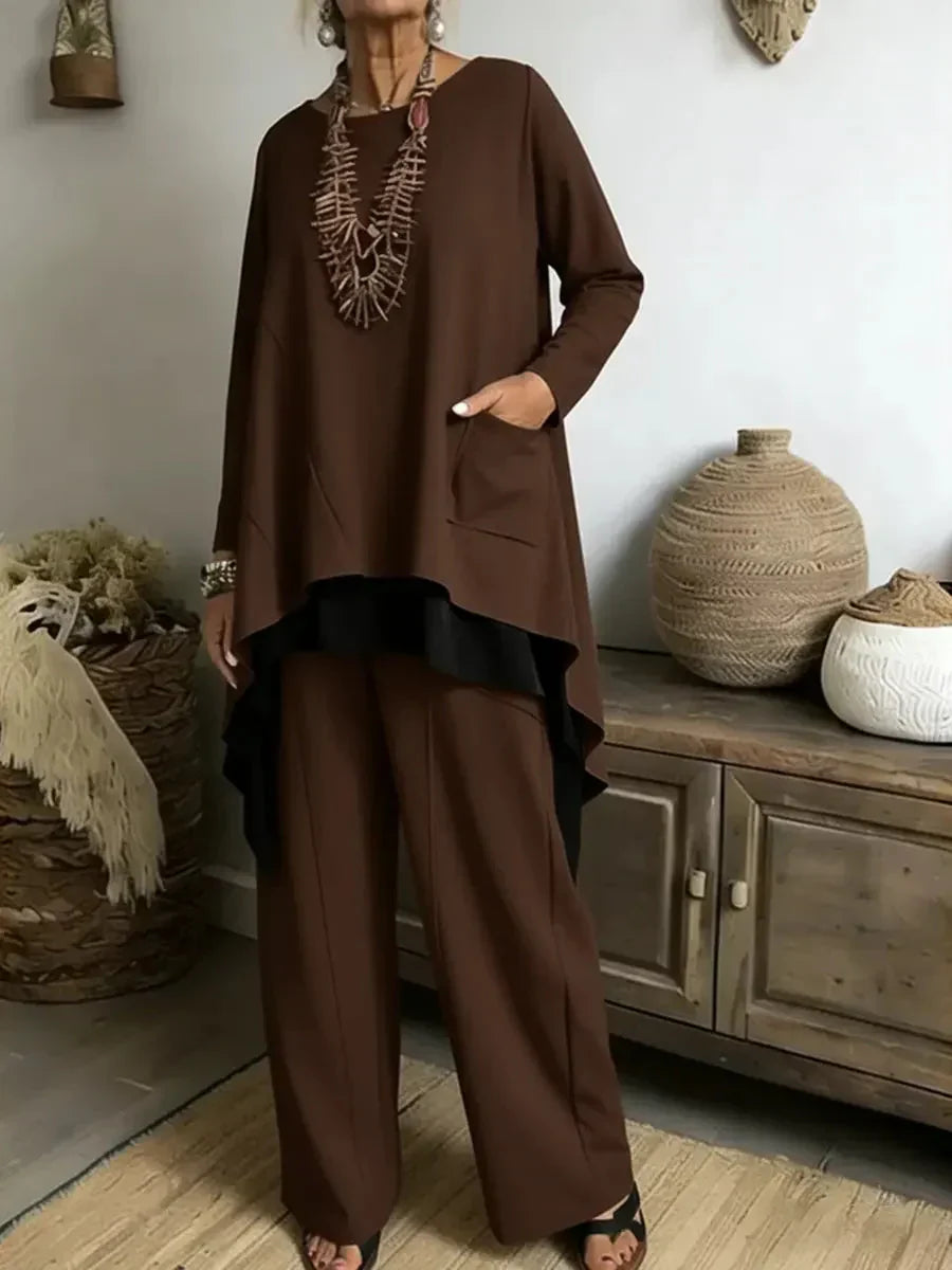 Soufya - Ensemble Blouse et Pantalon Ample|Collier Offert