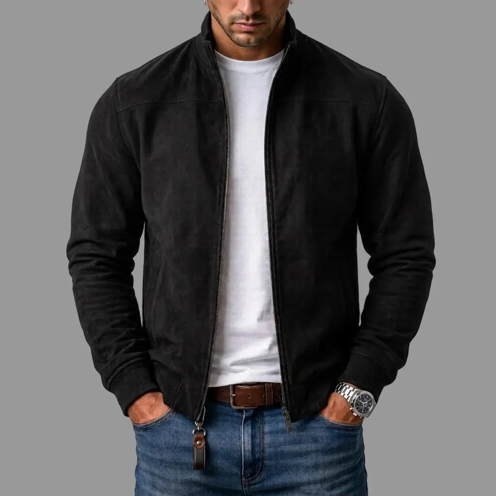 Jayson - Chaqueta Bomber de Ante Casual