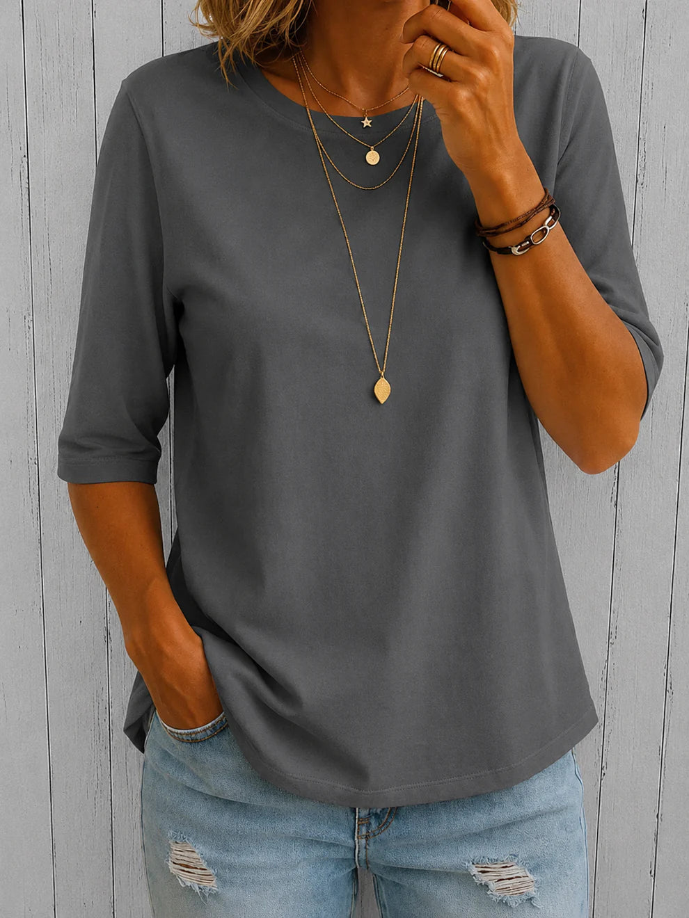 Verlaine - Camiseta Cómoda con Collar de Regalo