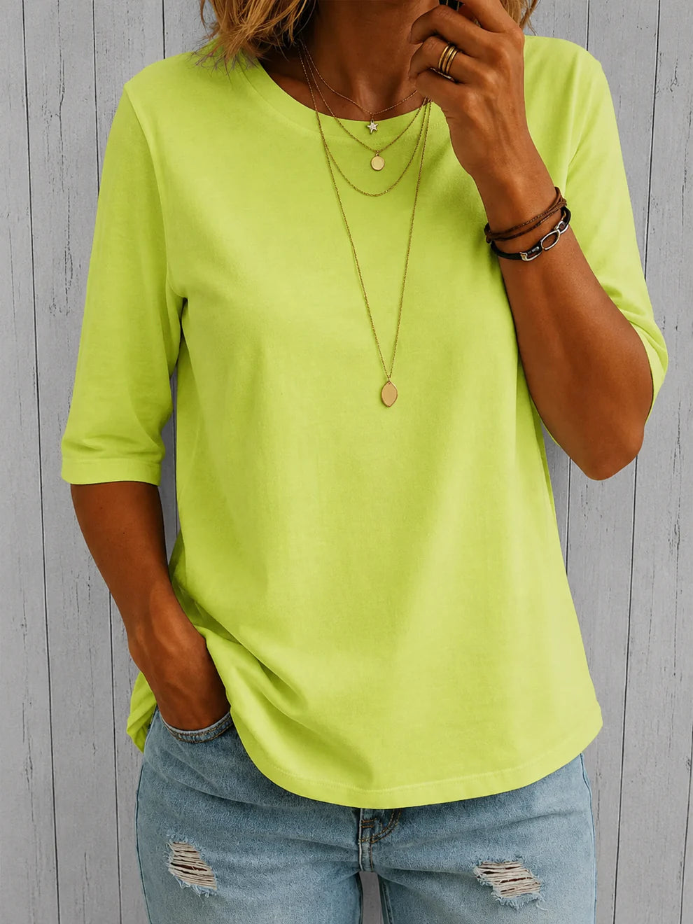Verlaine - Camiseta Cómoda con Collar de Regalo