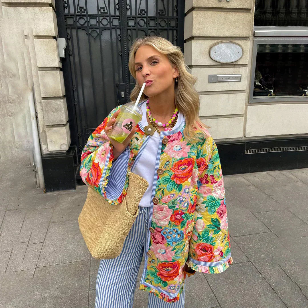 Zahra - Veste de Printemps Fleurie Élégante