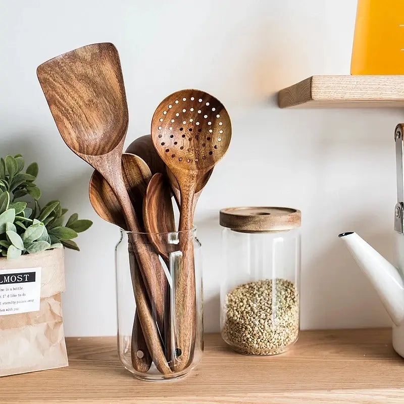 Kit Complet d'Ustensiles Pure Bois Naturel