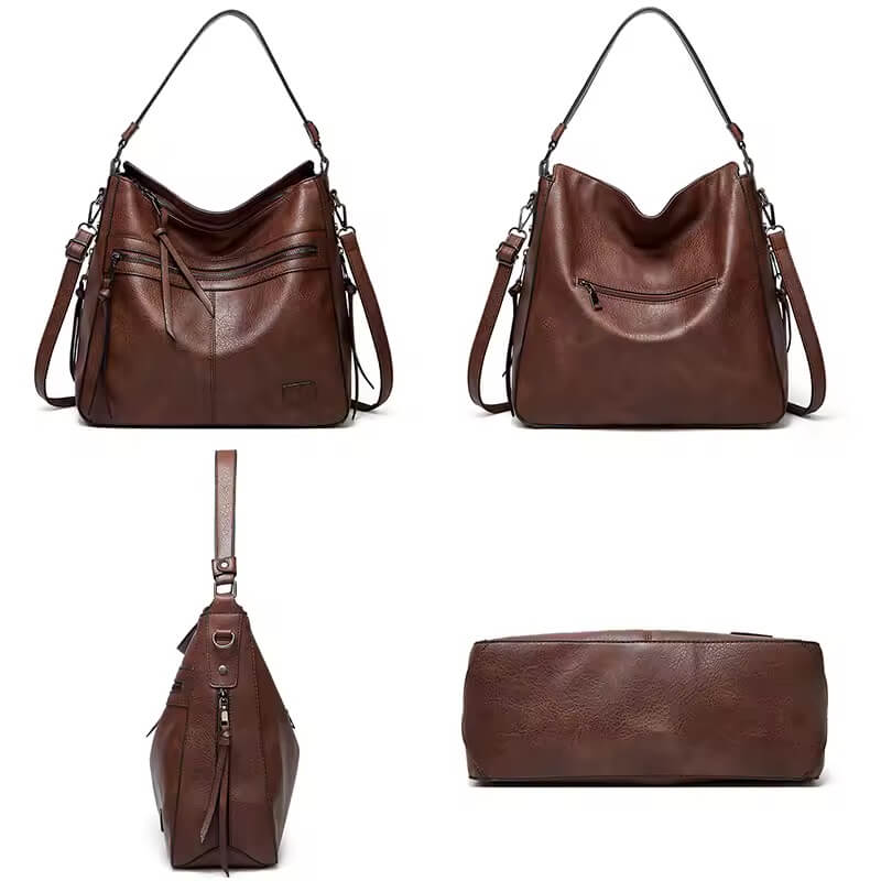 Idil - Bolso Hobo Amplio Estilo Vintage de Cuero