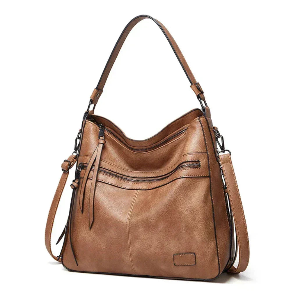 Idil - Bolso Hobo Amplio Estilo Vintage de Cuero