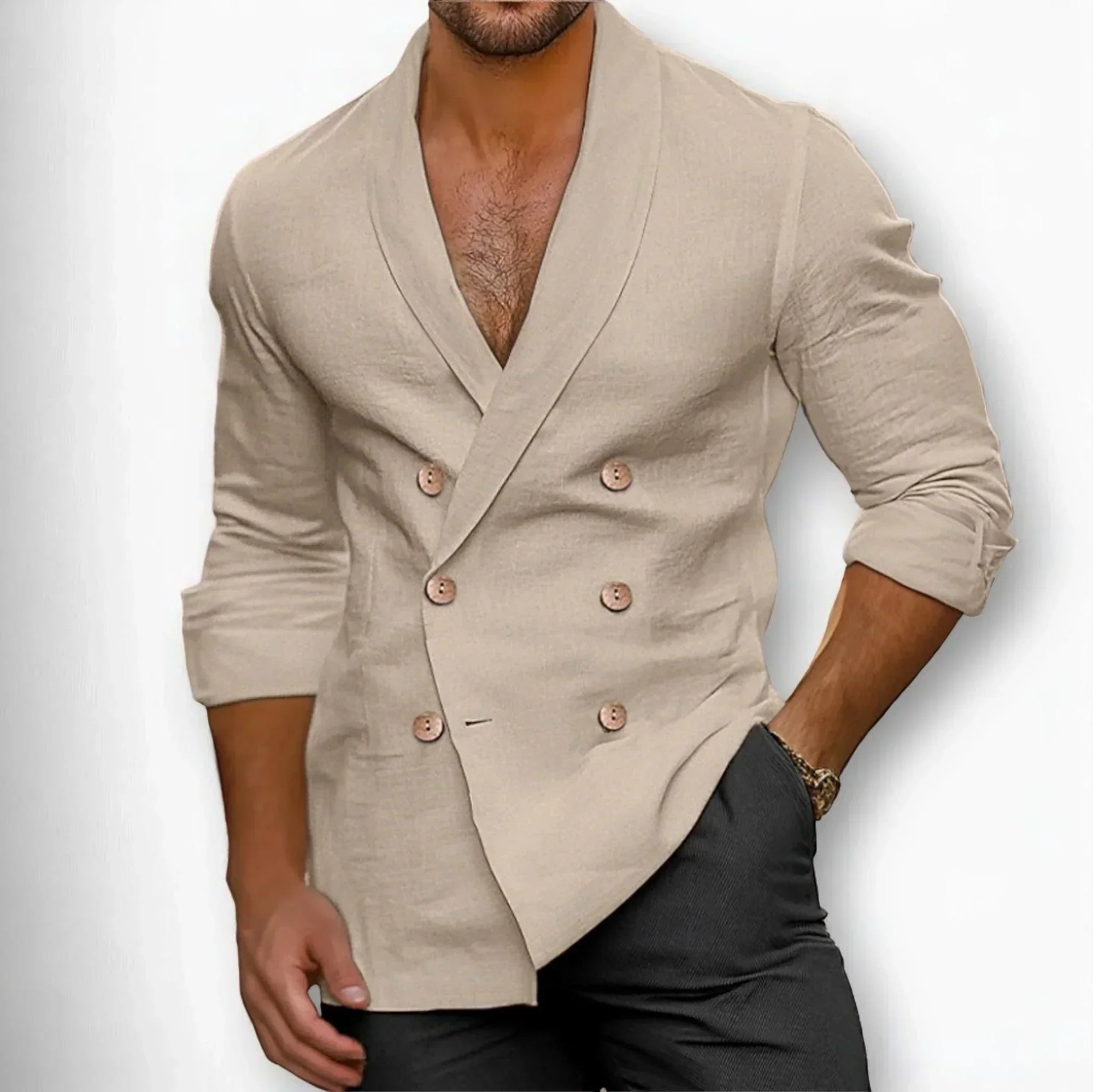Leandro - Elegant Naturlig Kvalitet Letvægtsblazer