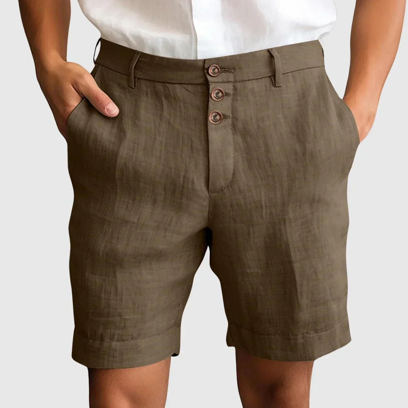 Adrian - Shorts Elegantes de Lino Fino y Algodón