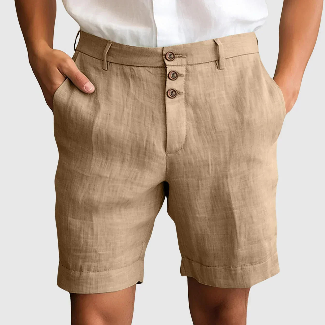 Adrian - Shorts Elegantes de Lino Fino y Algodón