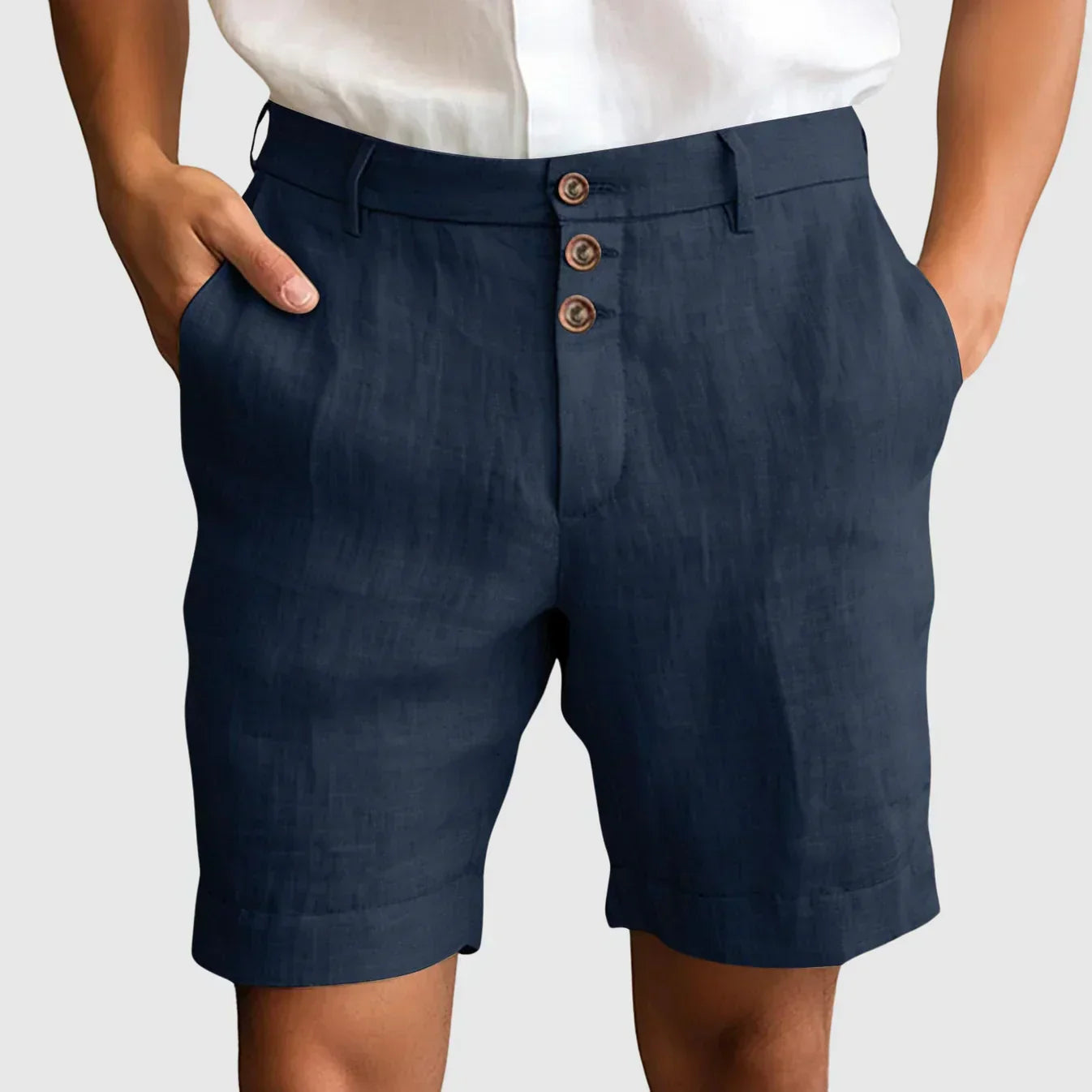 Adrian - Shorts Elegantes de Lino Fino y Algodón
