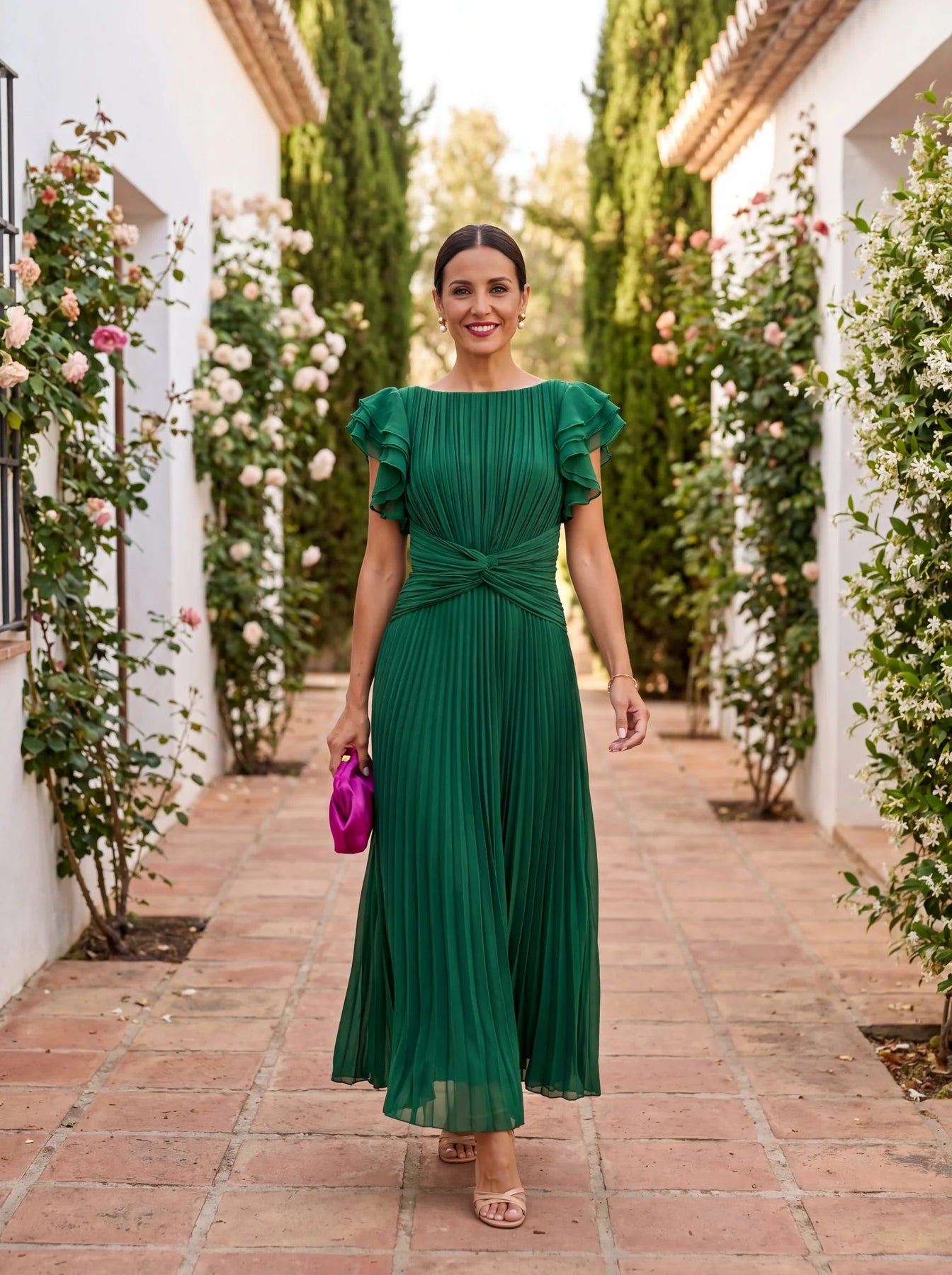 Rosanna - Vestido Largo de Ceremonia Elegante Plisado