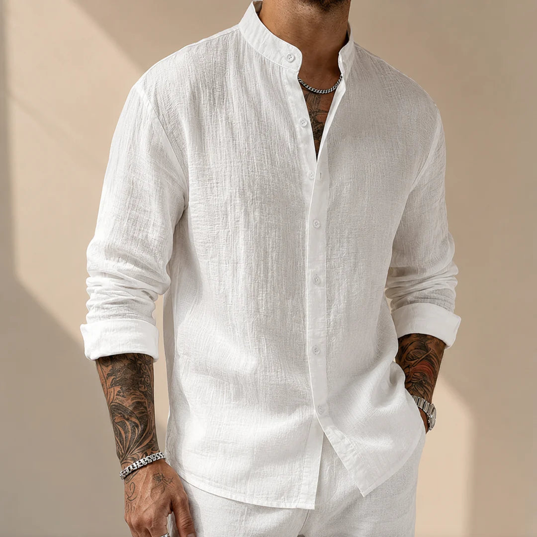 Marko - Camisa Elegante Ligera con Cuello Mao