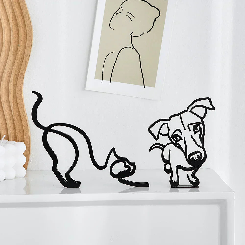 Skund™ - Hunderrace Line Art Skulptur