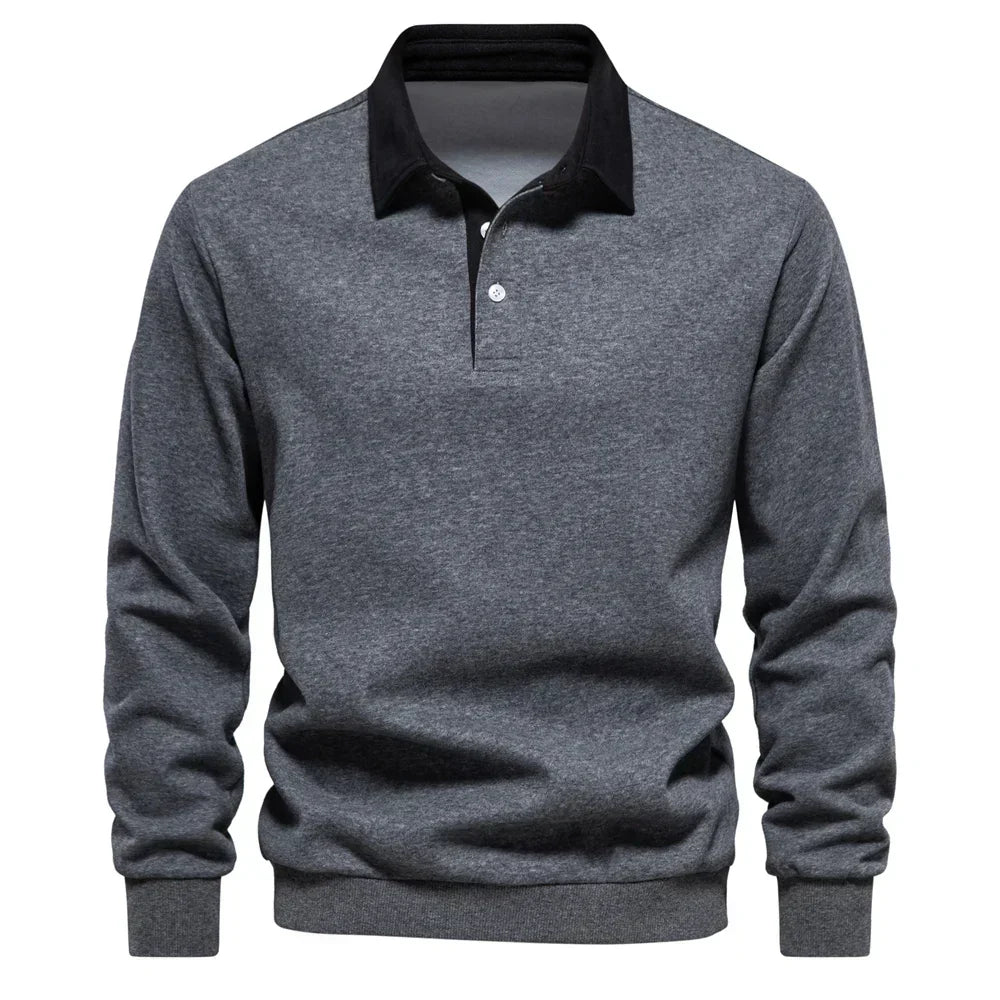 Laurent - Elegantný Zapínací Polo Sveter s Golierom