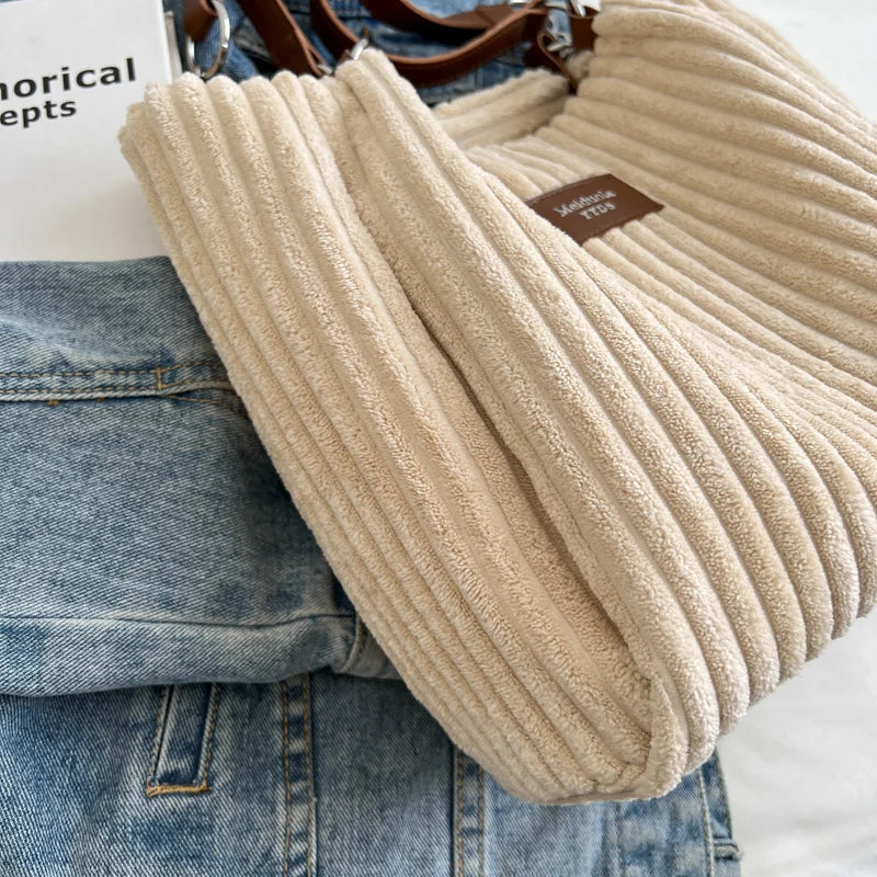 Violaine - Sac Cabas en Velours Côtelé