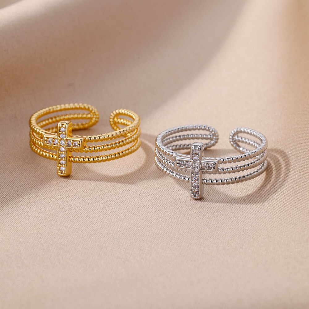 Manila - Bague Croix Ajustable