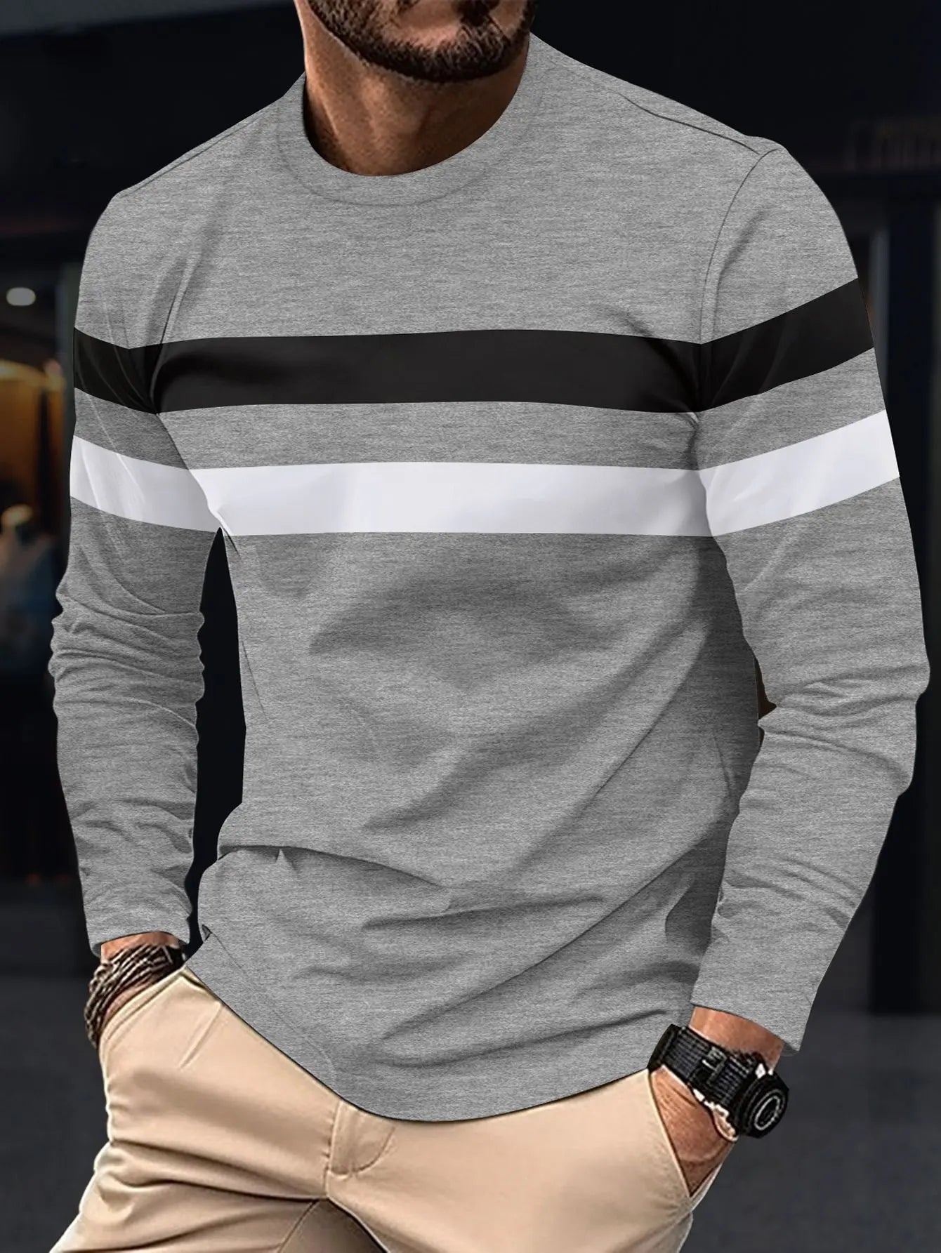 Liam - Sweat Léger Tricolore Manches Longues