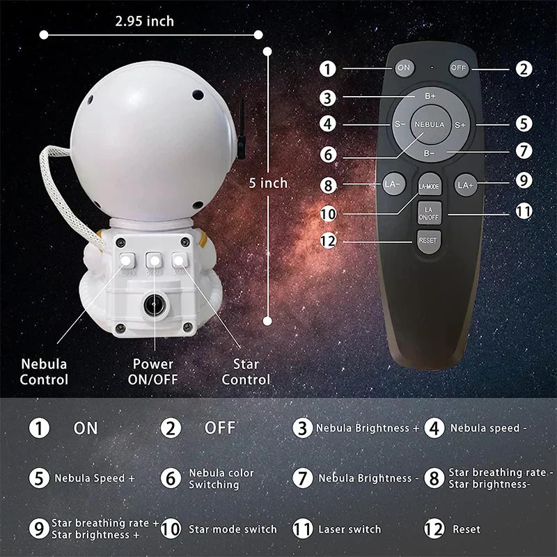 StarrX® Astronaute Projecteur Galactique Multi-Effets