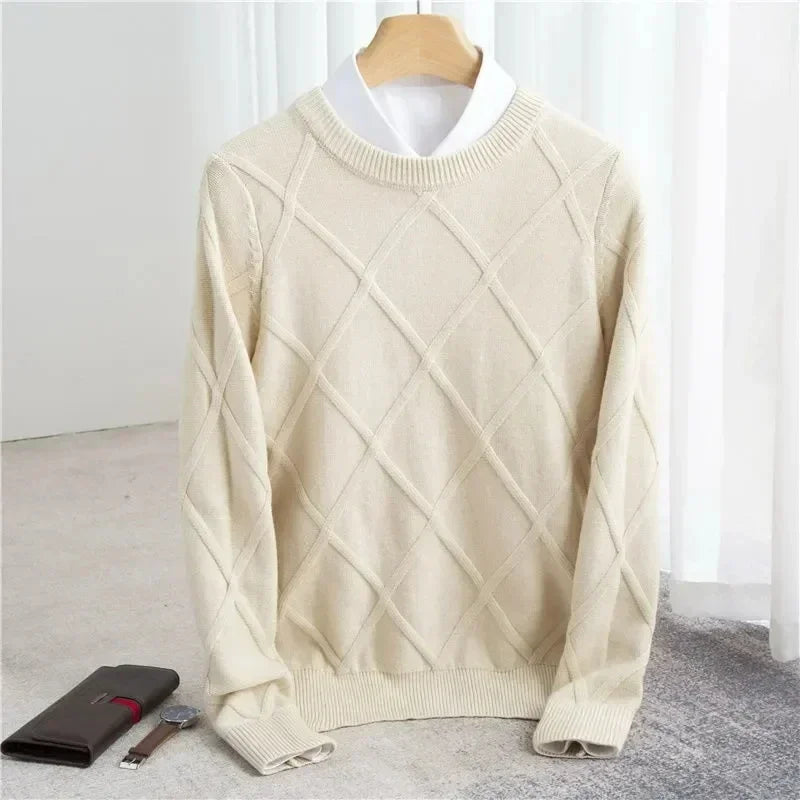 Emile - Pull Losanges en Cachemire Premium