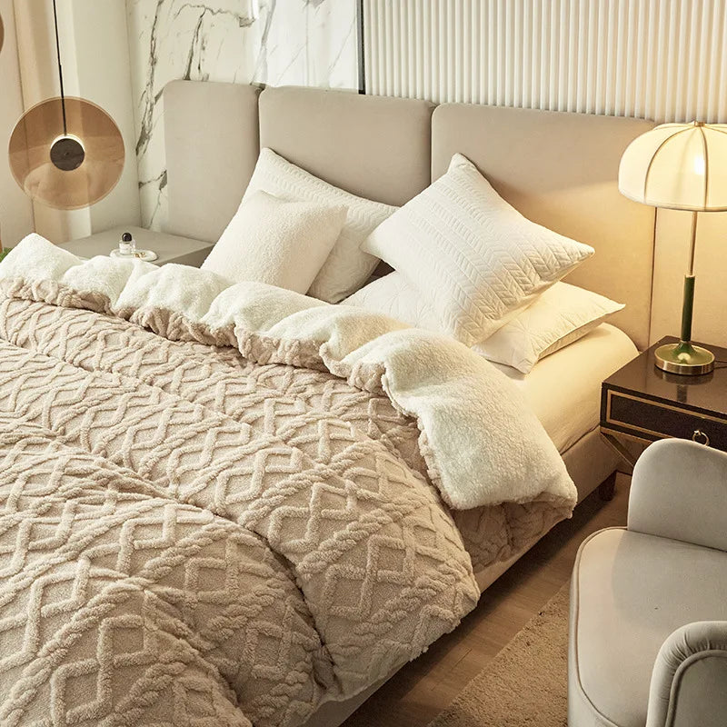Liuxe™ - Couverture Polaire Double Épaisseur Laine d'Agneau